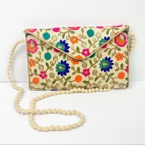 BOHO Embellished Embroidered Crossbody Clutch